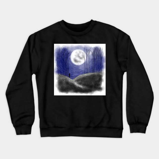 The Moon Crewneck Sweatshirt by hollydoesart